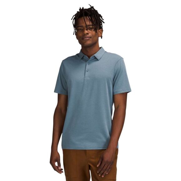 Lululemon Men's Evolution Short Sleeve Polo Shirt River Blue XL - Picture 1 of 9